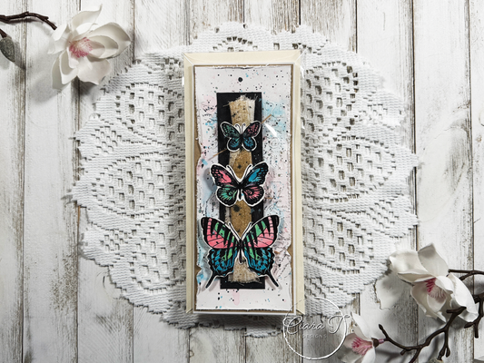 Mixed Media Butterfly No-Sentiment Slimline Card