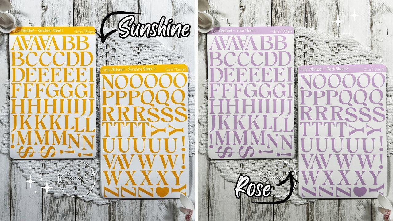 Large Candy Coloured Serif Alphabet Sticker Sheet