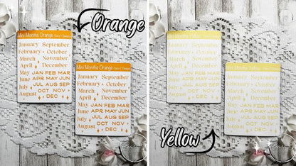 Mini Rainbow Coloured Months of the Year Sticker Sheet