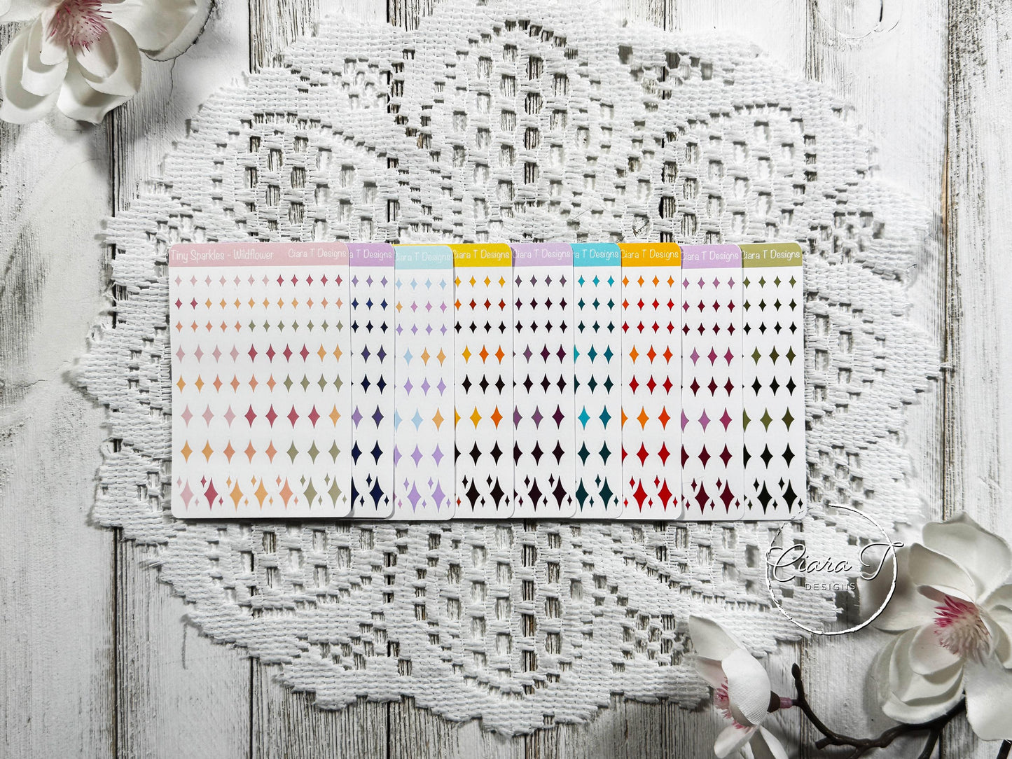 Tiny Ombre Candy Coloured Sparkle Sticker Sheet