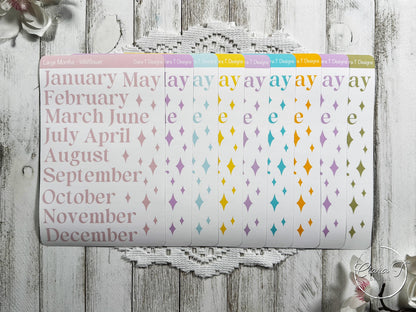 Large Candy Coloured Months Sticker Sheet