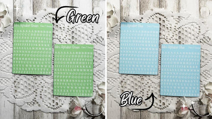 Mini Rainbow Background Serif Alphabet Sticker Sheet