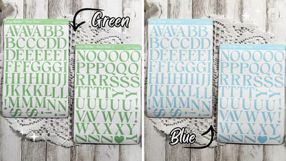 Large Rainbow Coloured Serif Alphabet Sticker Sheet