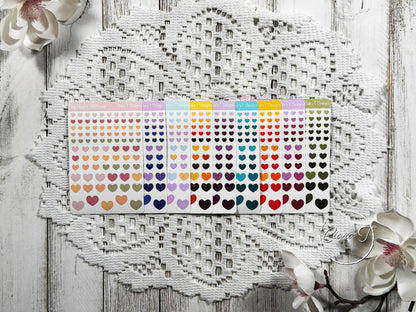 Tiny Ombre Candy Coloured Heart Sticker Sheet