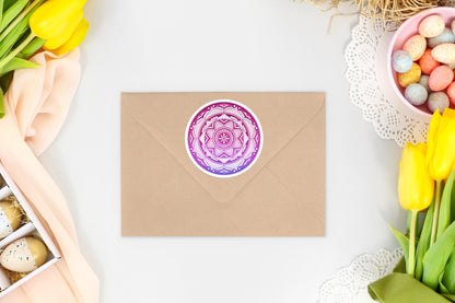 Jewel Toned Mandala Die-Cut Sticker