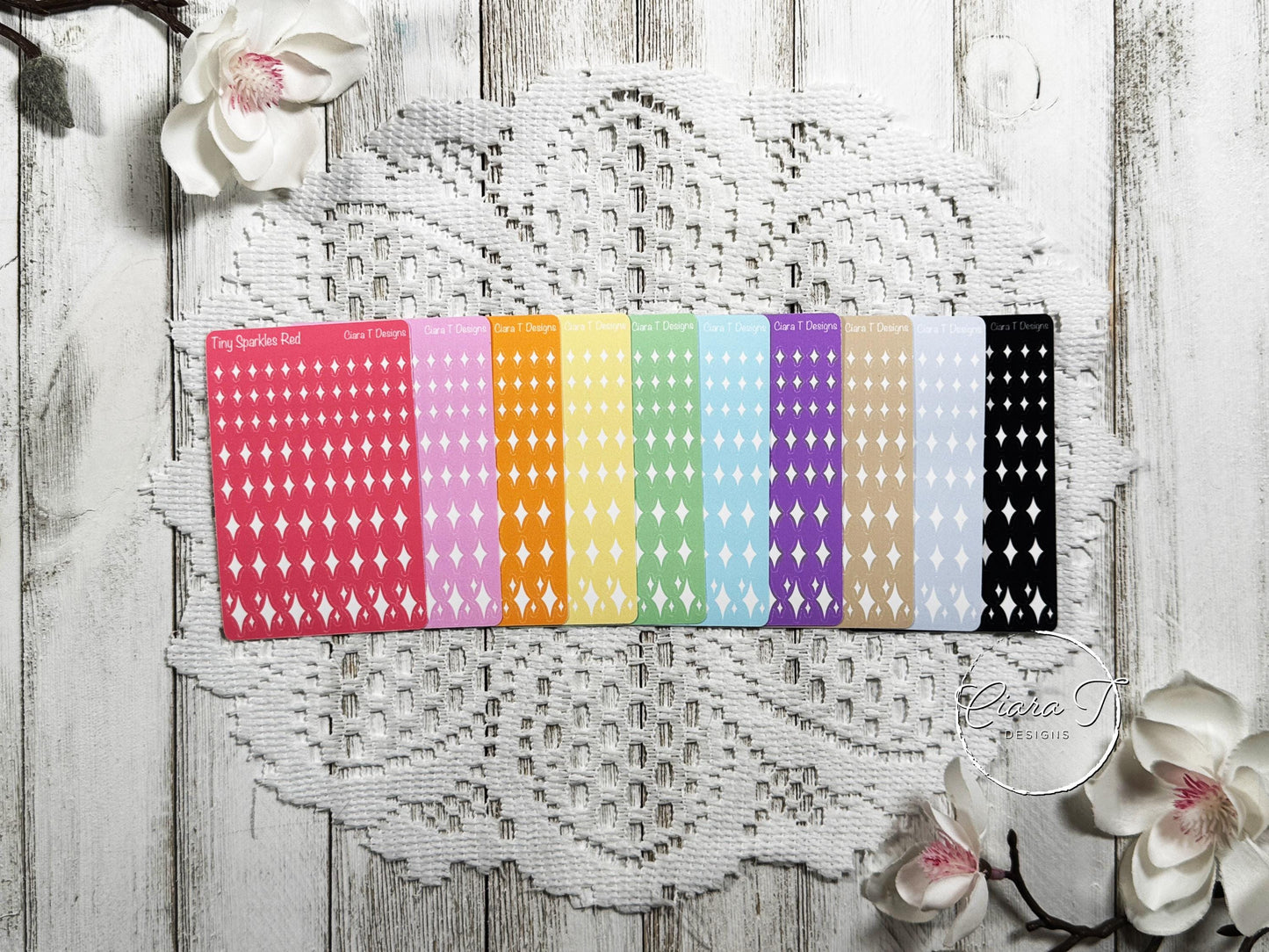 Tiny Rainbow Background Sparkle Sticker Sheet