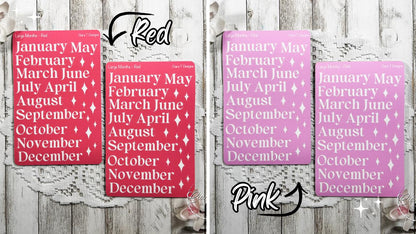 Large Rainbow Background Months of the Year Rainbow Sticker Sheet