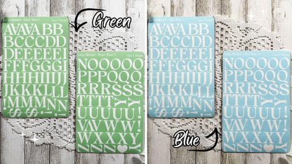 Large Rainbow Background Serif Alphabet Sticker Sheet