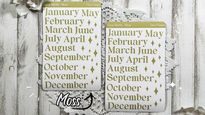 Large Candy Coloured Months Sticker Sheet