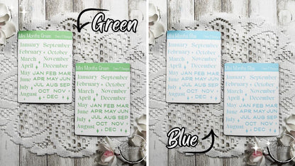 Mini Rainbow Coloured Months of the Year Sticker Sheet