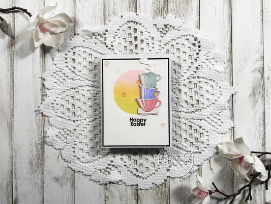Ink-Blended Tea Cup Easter Card