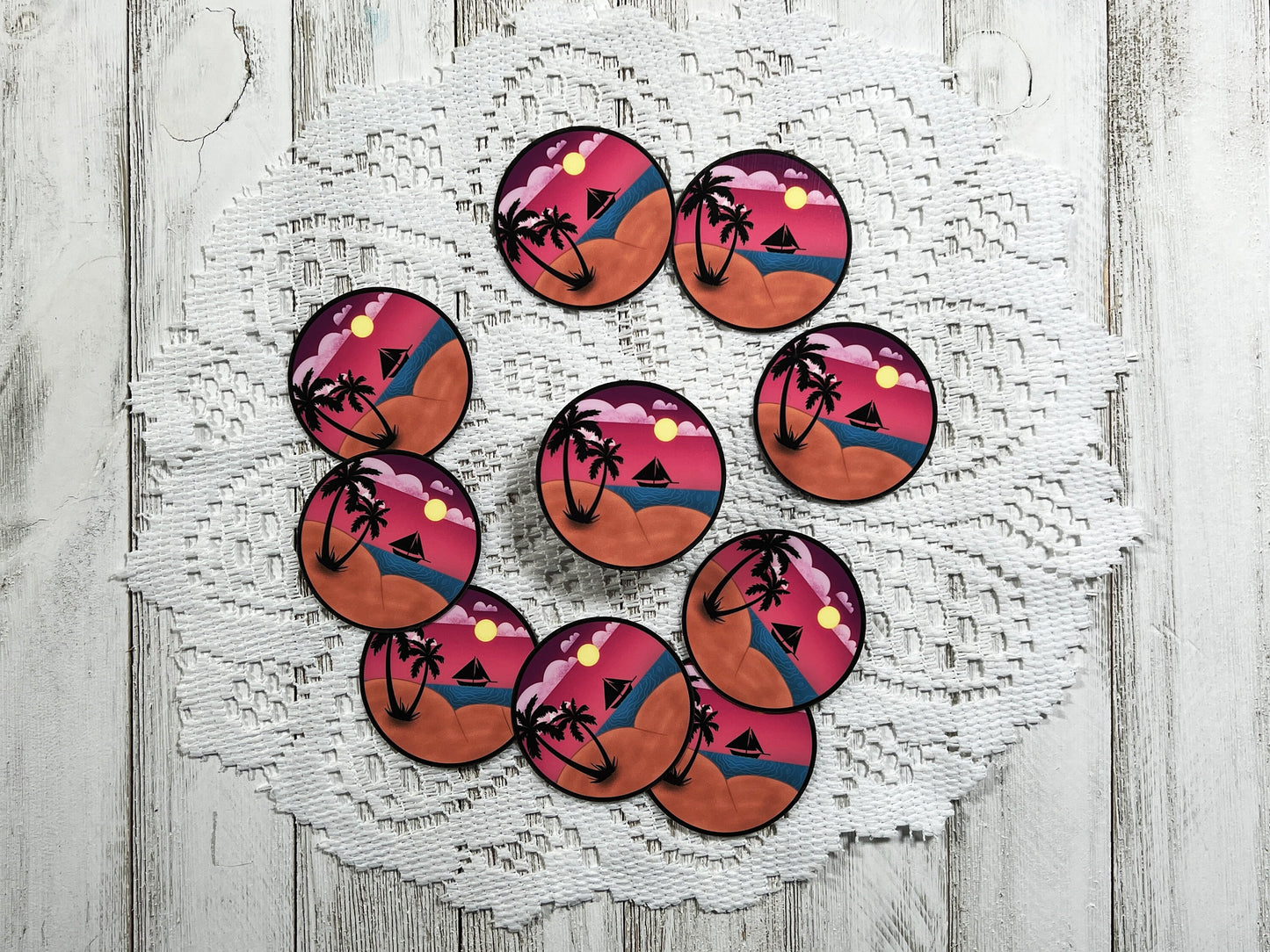 Beach Bum Die-cut Sticker with Black Border