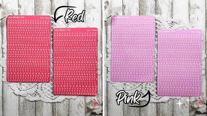 Small Rainbow Background Serif Alphabet Sticker Sheet,