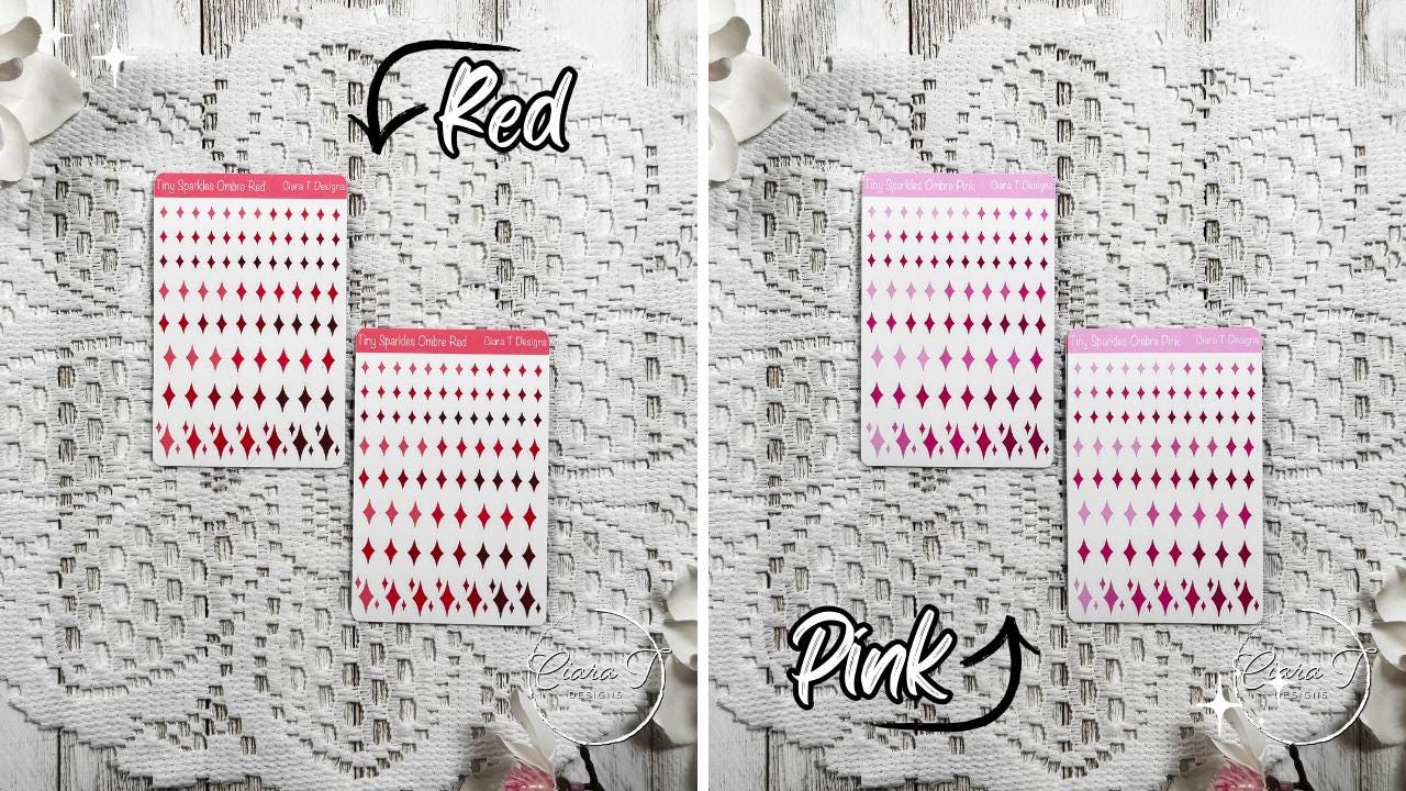 Tiny Rainbow Ombre Sparkle Sticker Sheet