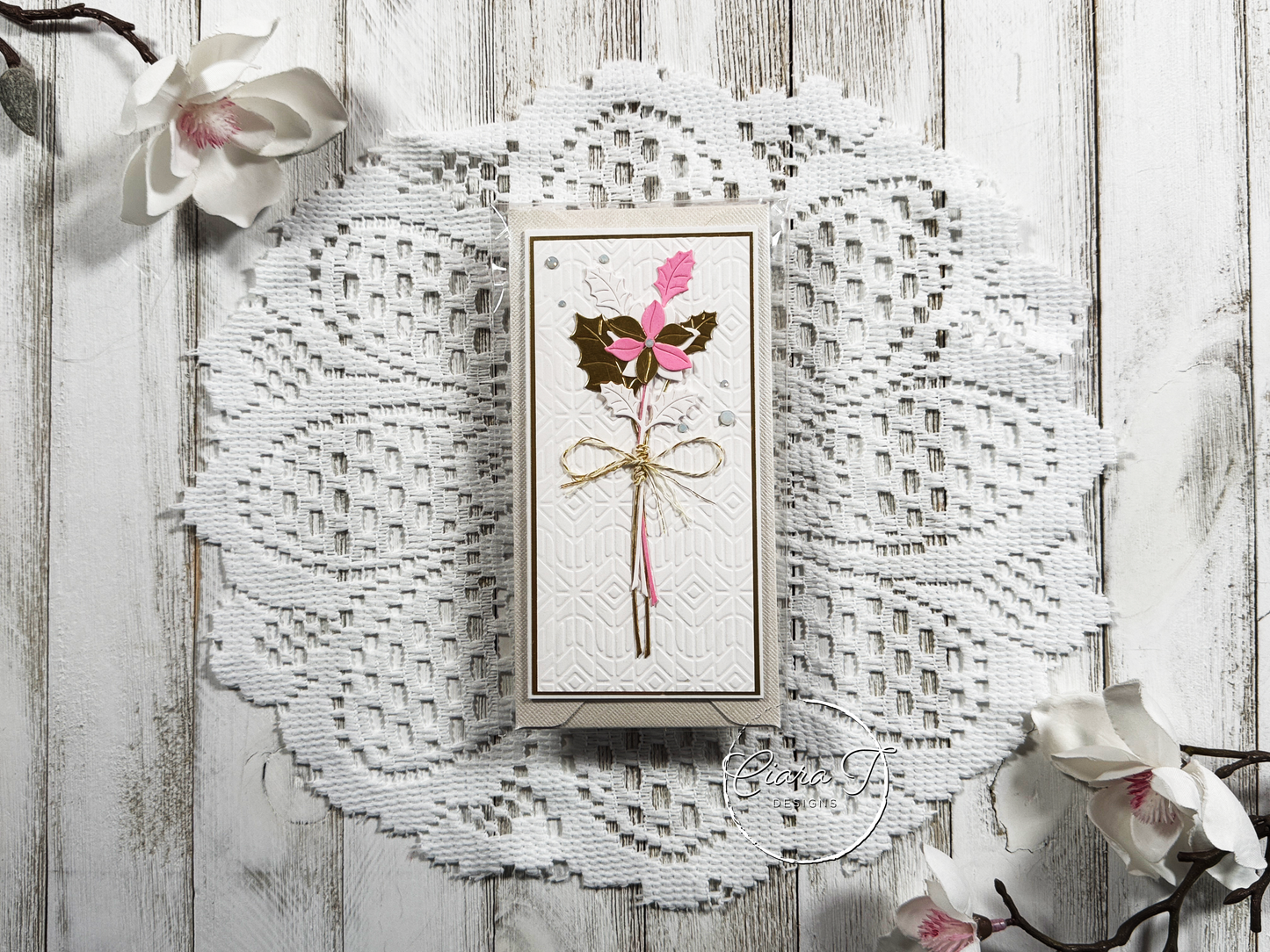 Floral Stem Mini Slimline Birthday Card