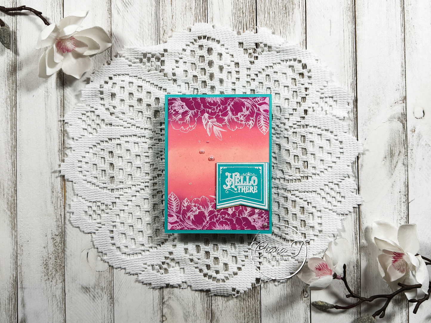 Ink-Blended Saying Hello Card