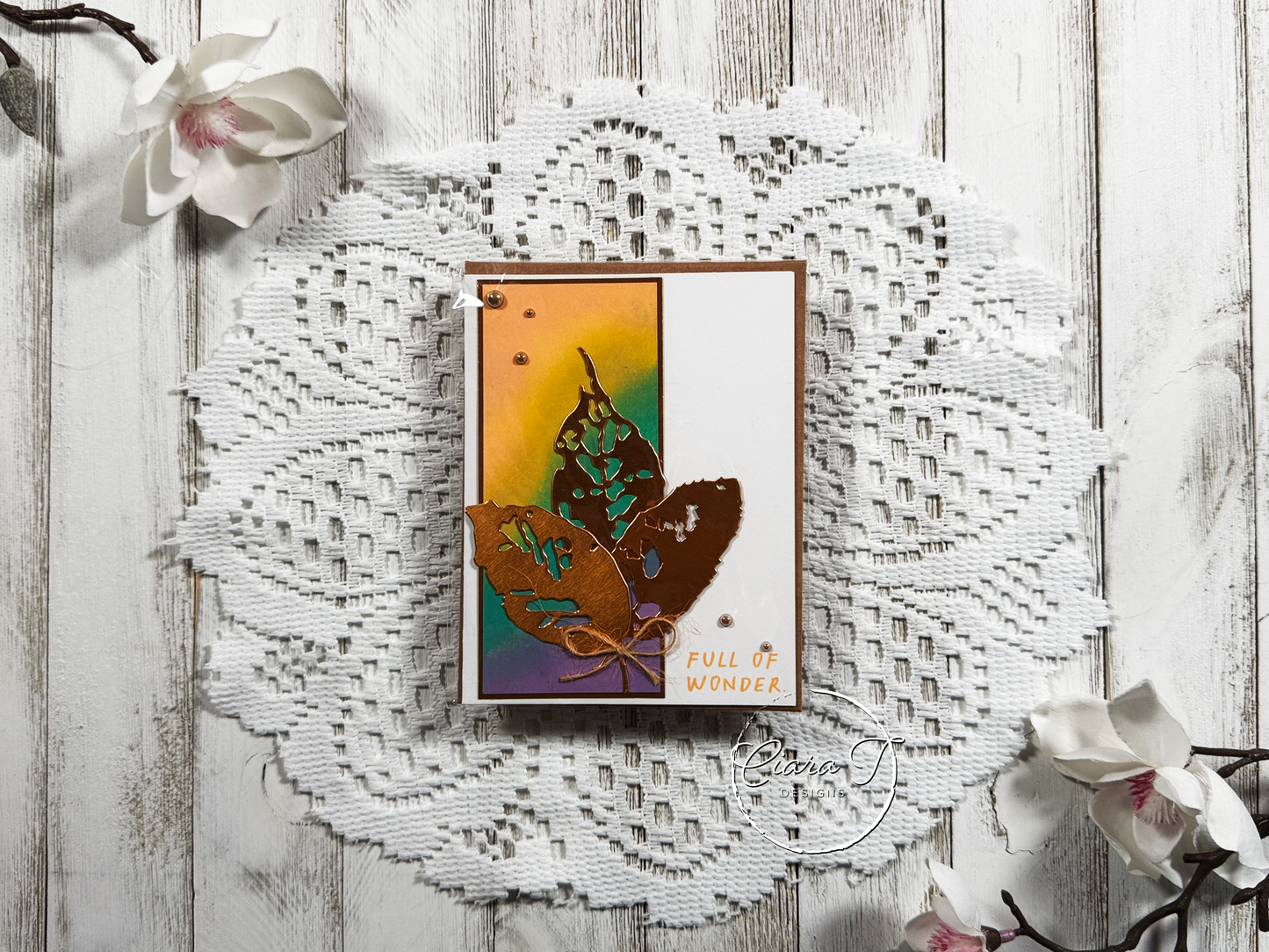 Ink-Blending & Leaves Inspirational Card