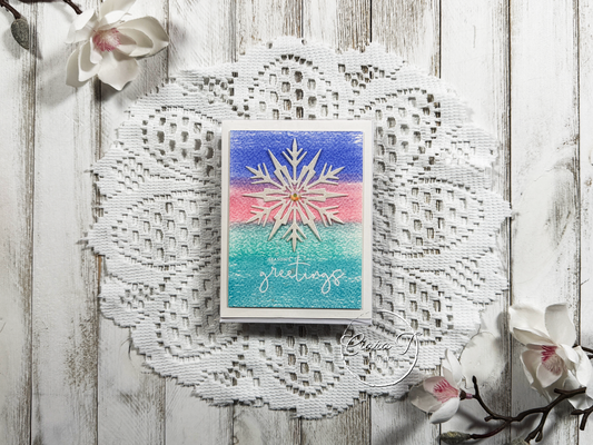 Blue Inky Christmas Card
