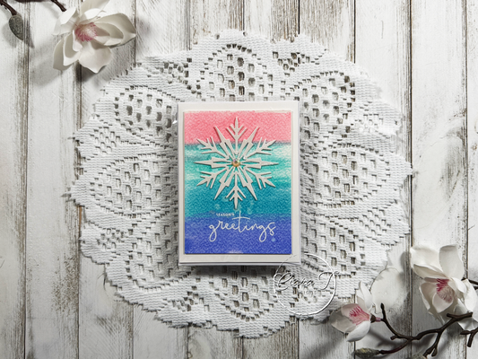 Pink Inky Christmas Card
