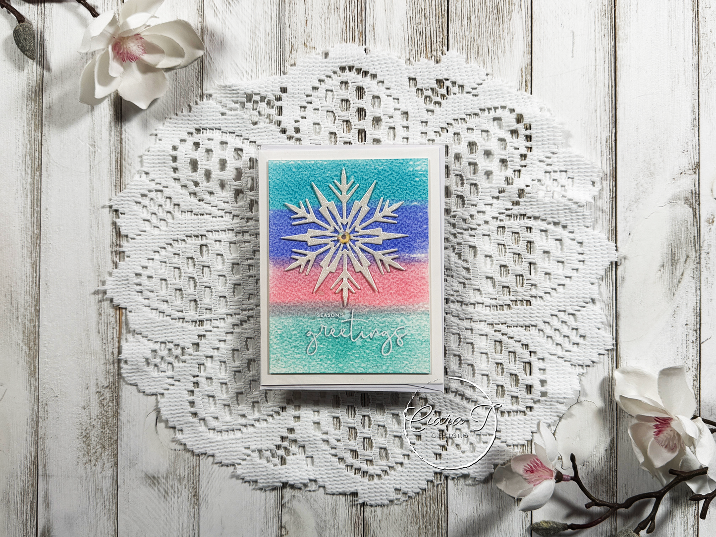 Green Inky Christmas Card