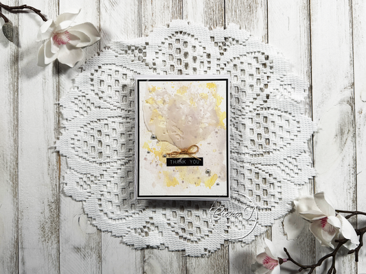 Yellow & Grey Thank You Card