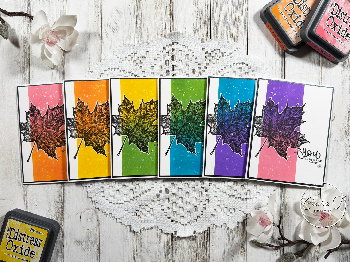 Ink-Blended Maple Leaf Friendship Card *Bundle*