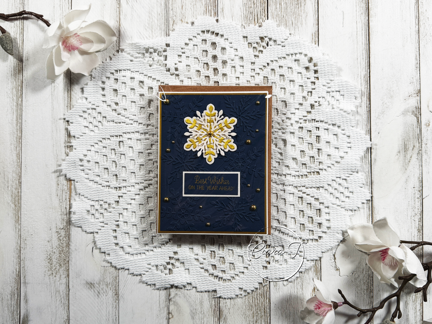 Navy & Snowflake Miscellaneous Card