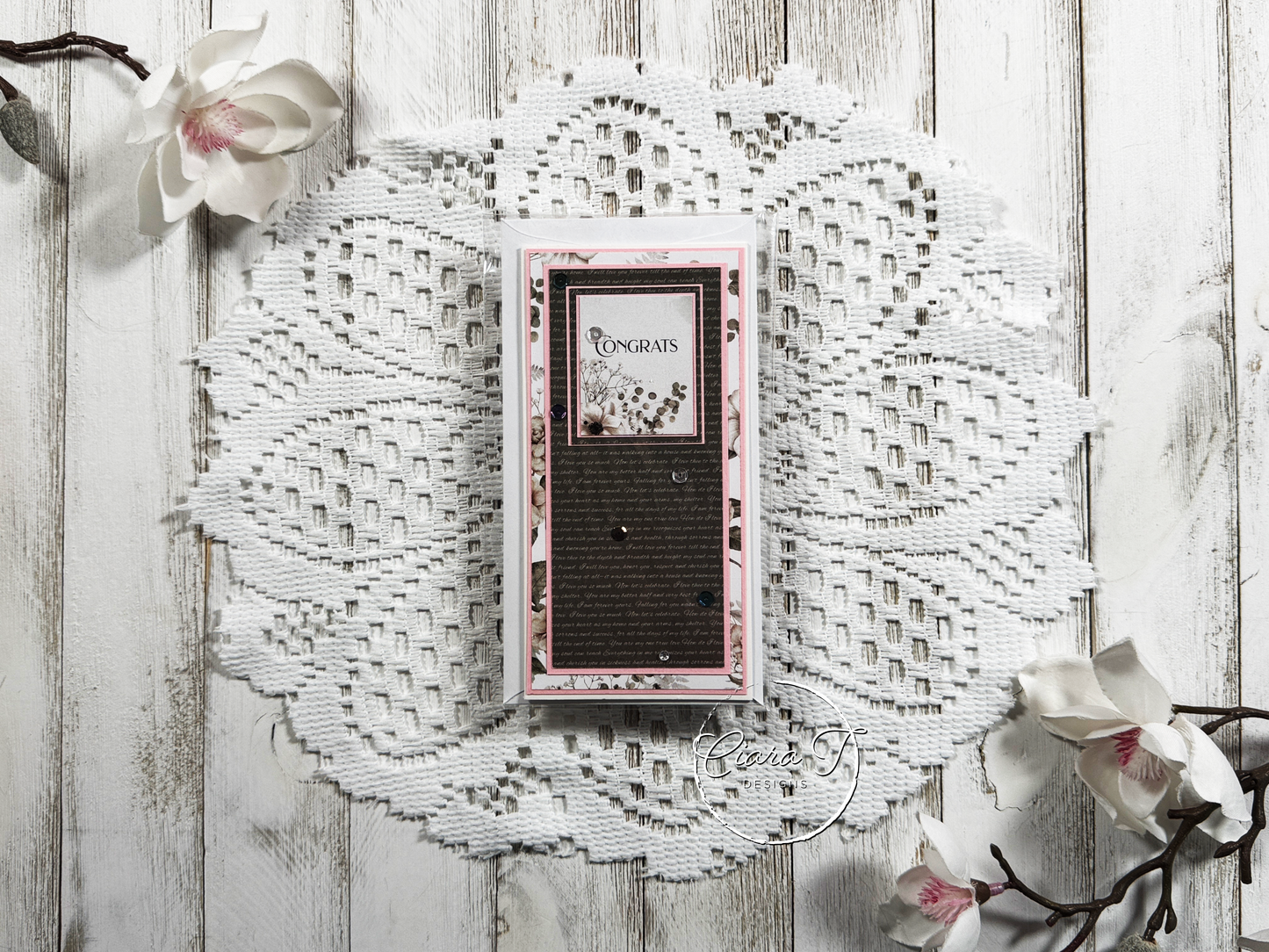 Pattern Paper Congratulations Mini Slimline Card