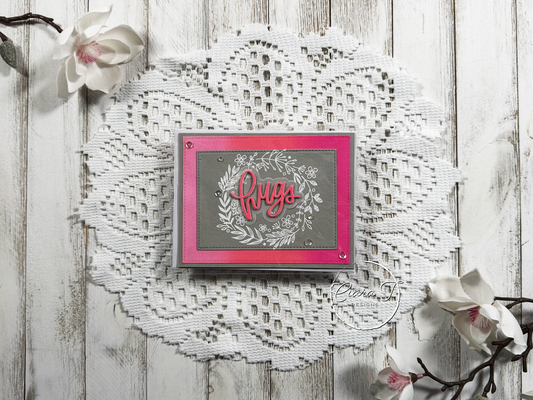 Pink & Grey Hugs Miscellaneous Card