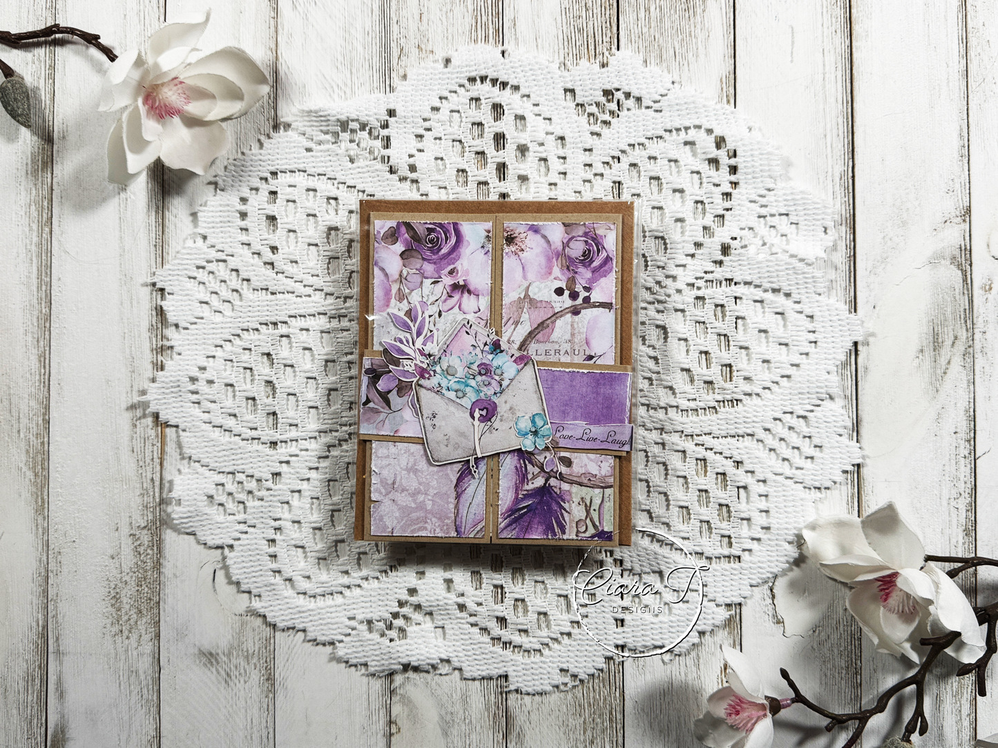 Purple Gate Fold No-Sentiment Card