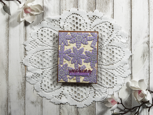 Purple & Cream Snowflake Christmas Card