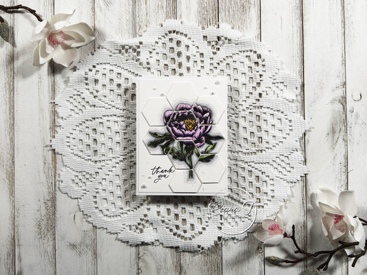 Purple Rose Hex Thank You Card