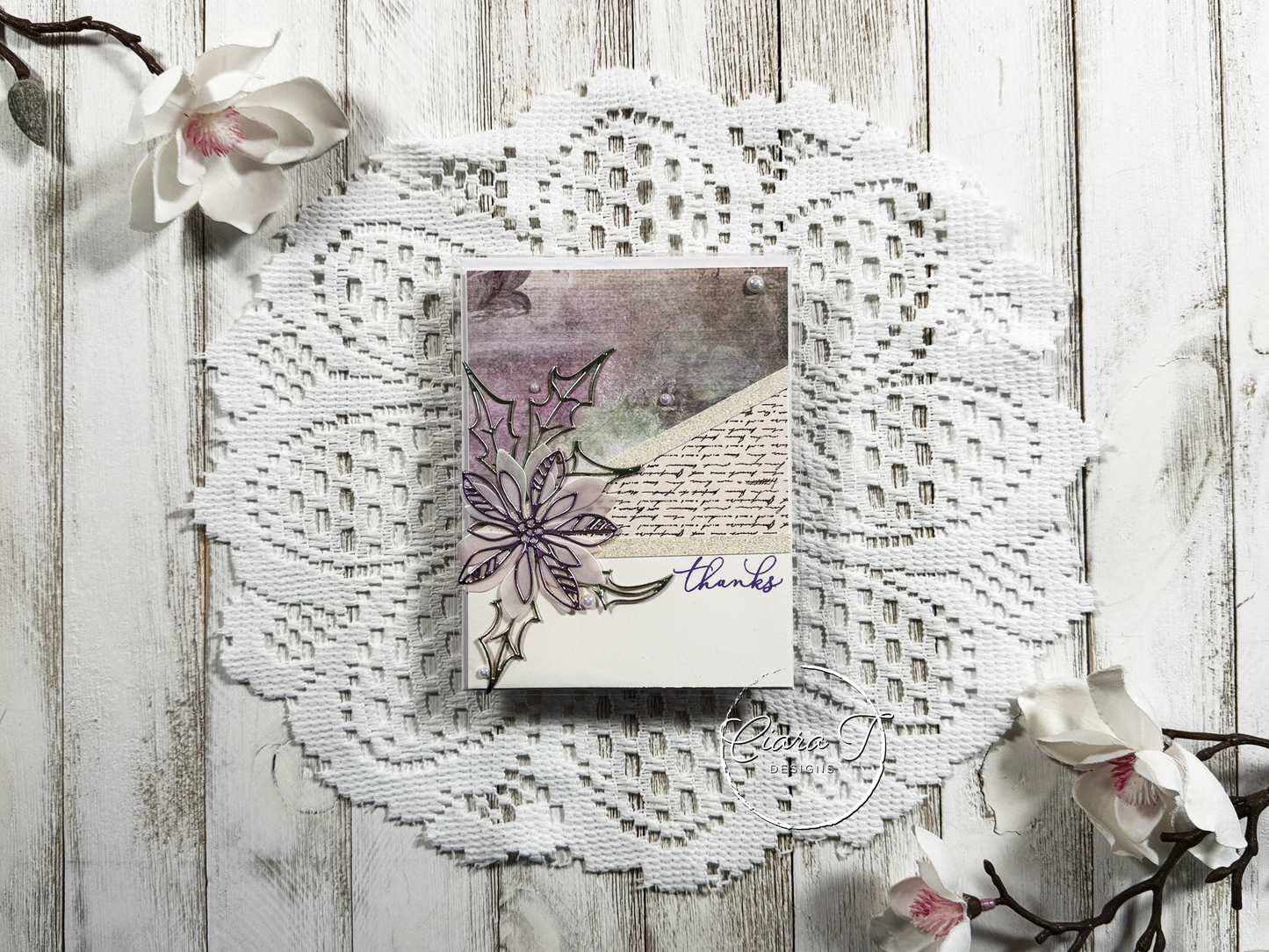 Purple Pattern Paper Thank You Card