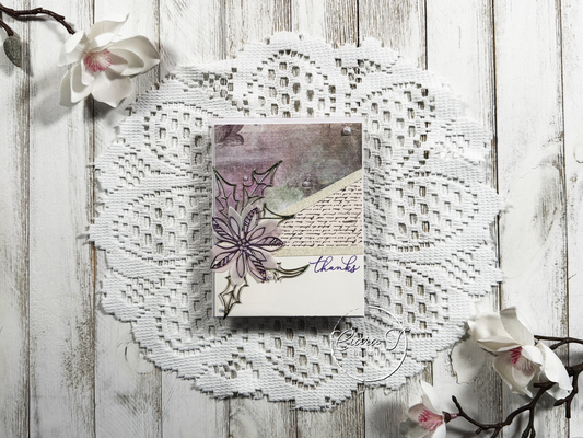 Purple Pattern Paper Thank You Card