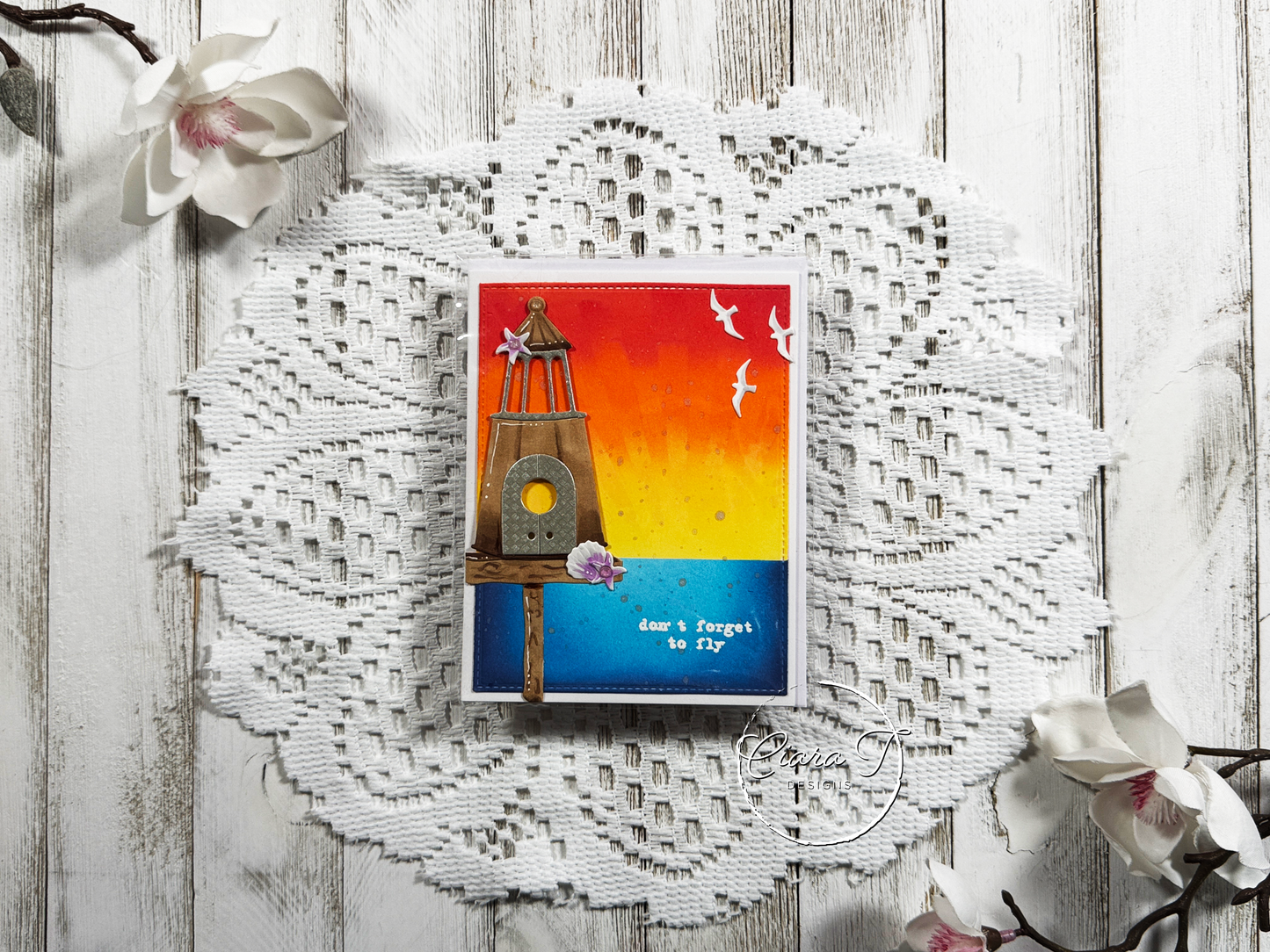 Seascape & Bird House Inspirational Card