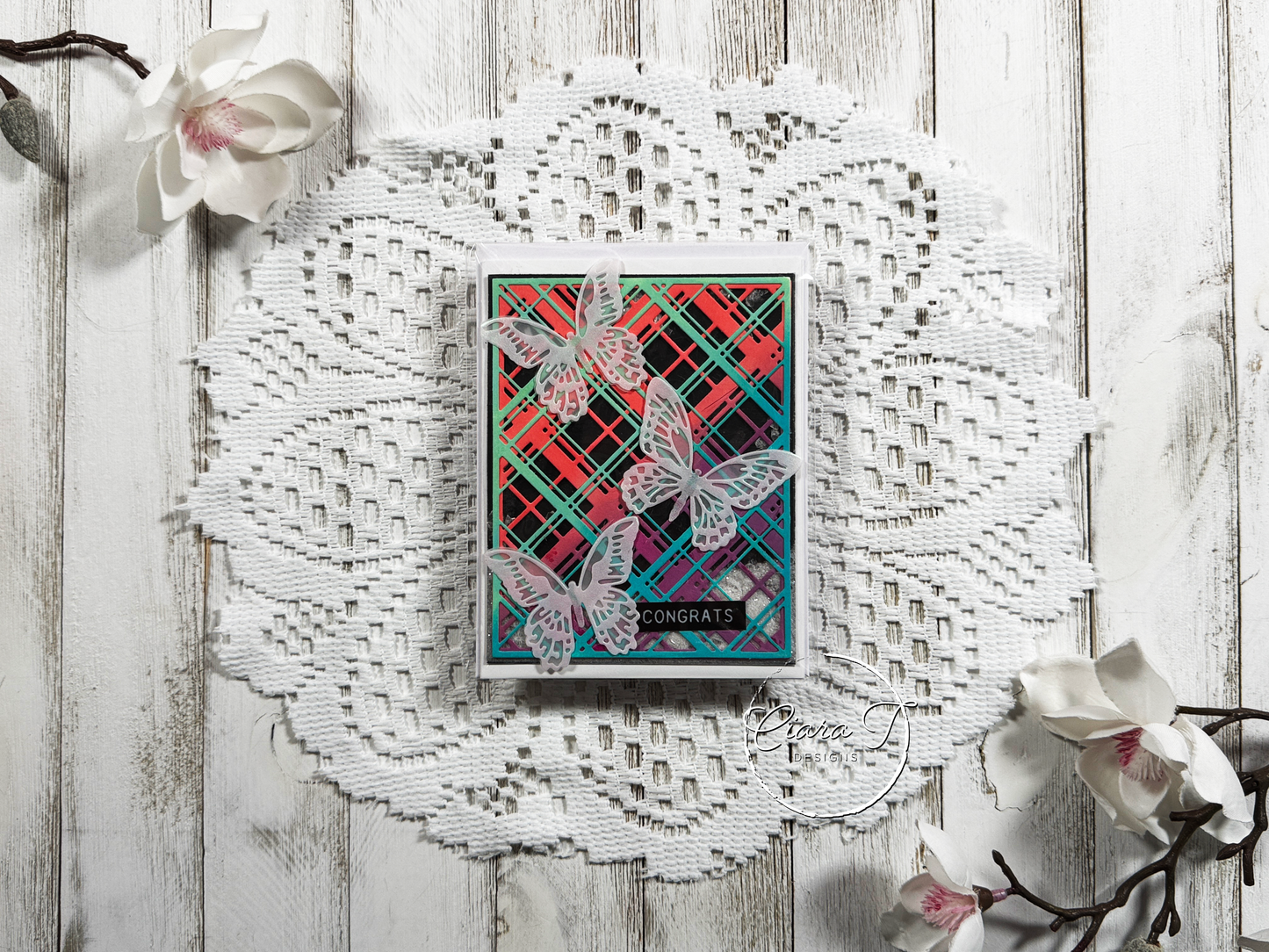 Butterfly Flat Shaker Congratulations Card