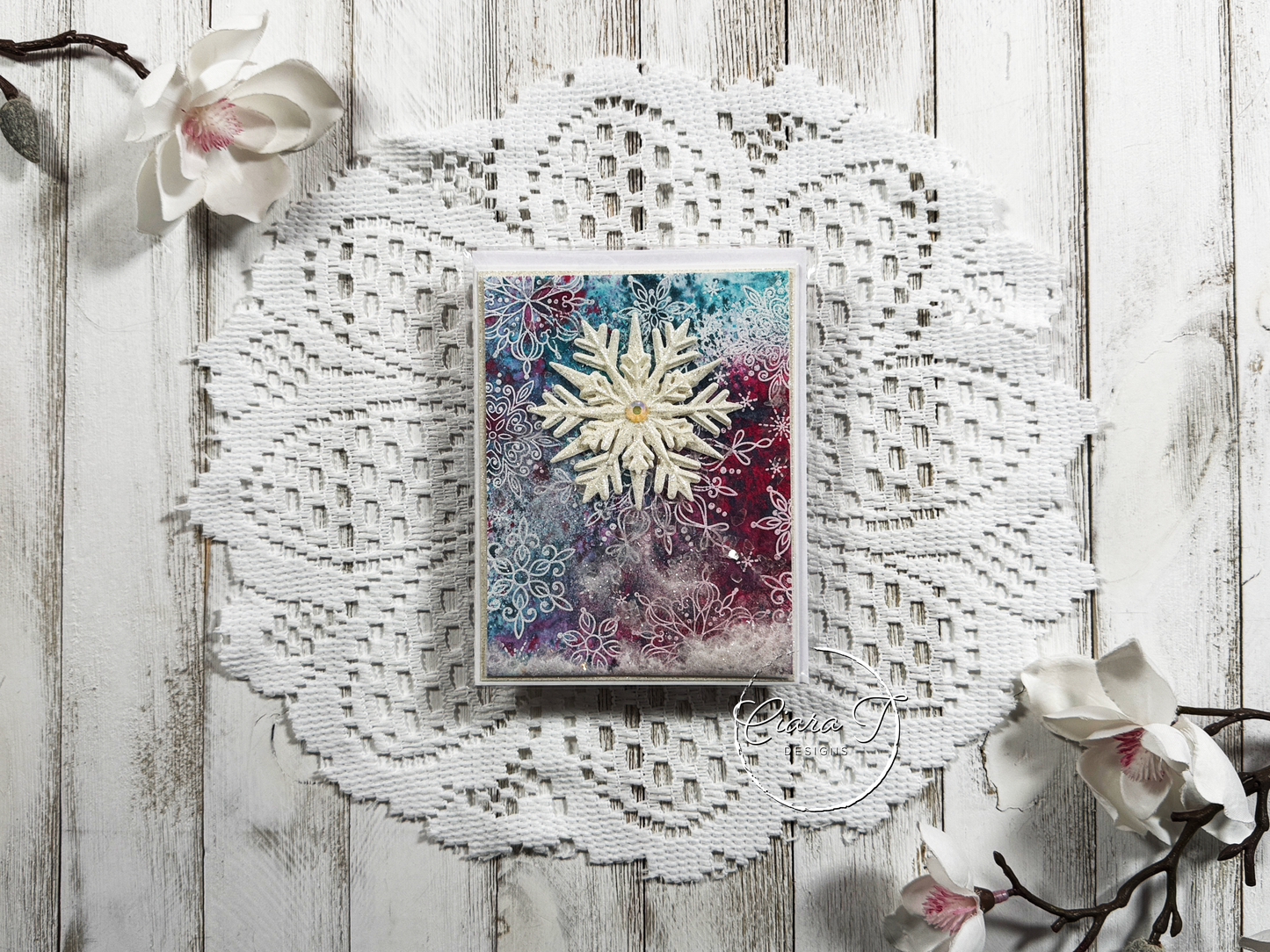 Snowflake Flat Shaker No-Sentiment Card