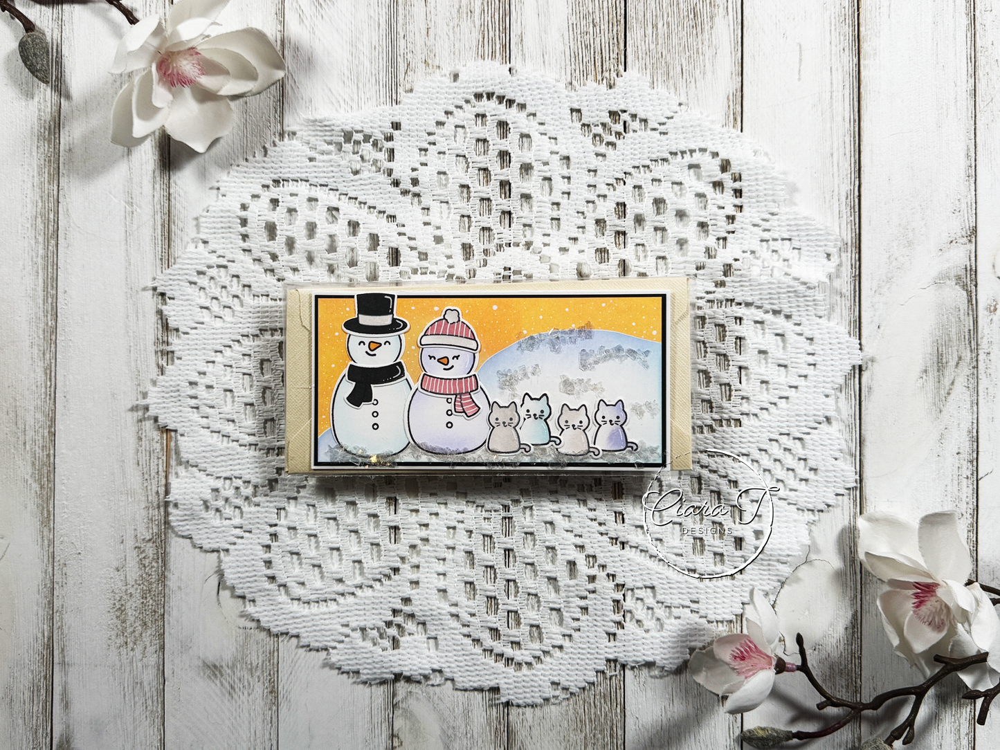 Snow Family Christmas Mini Slimline Card