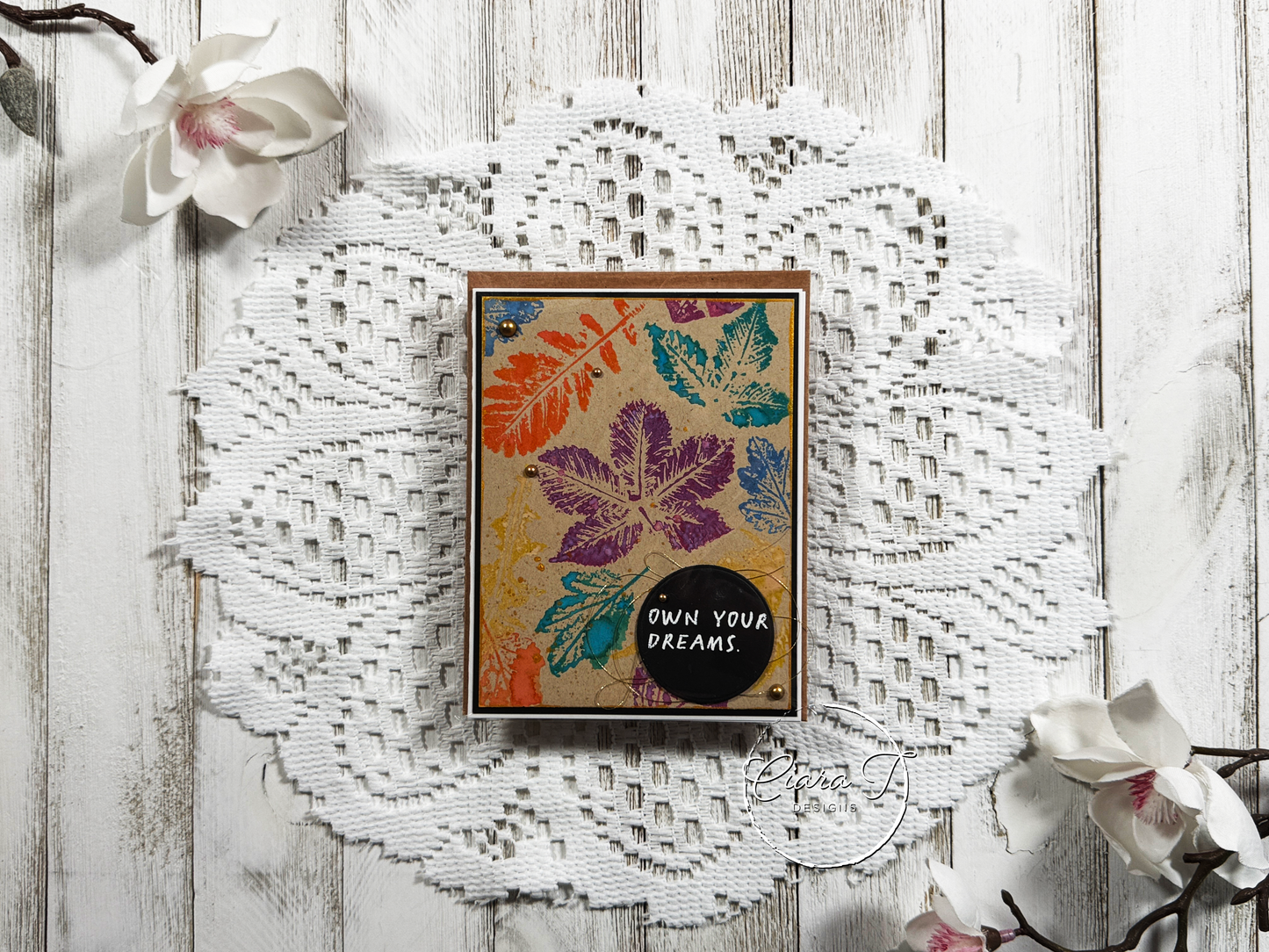 Watercolour Leaves Inspirational Card