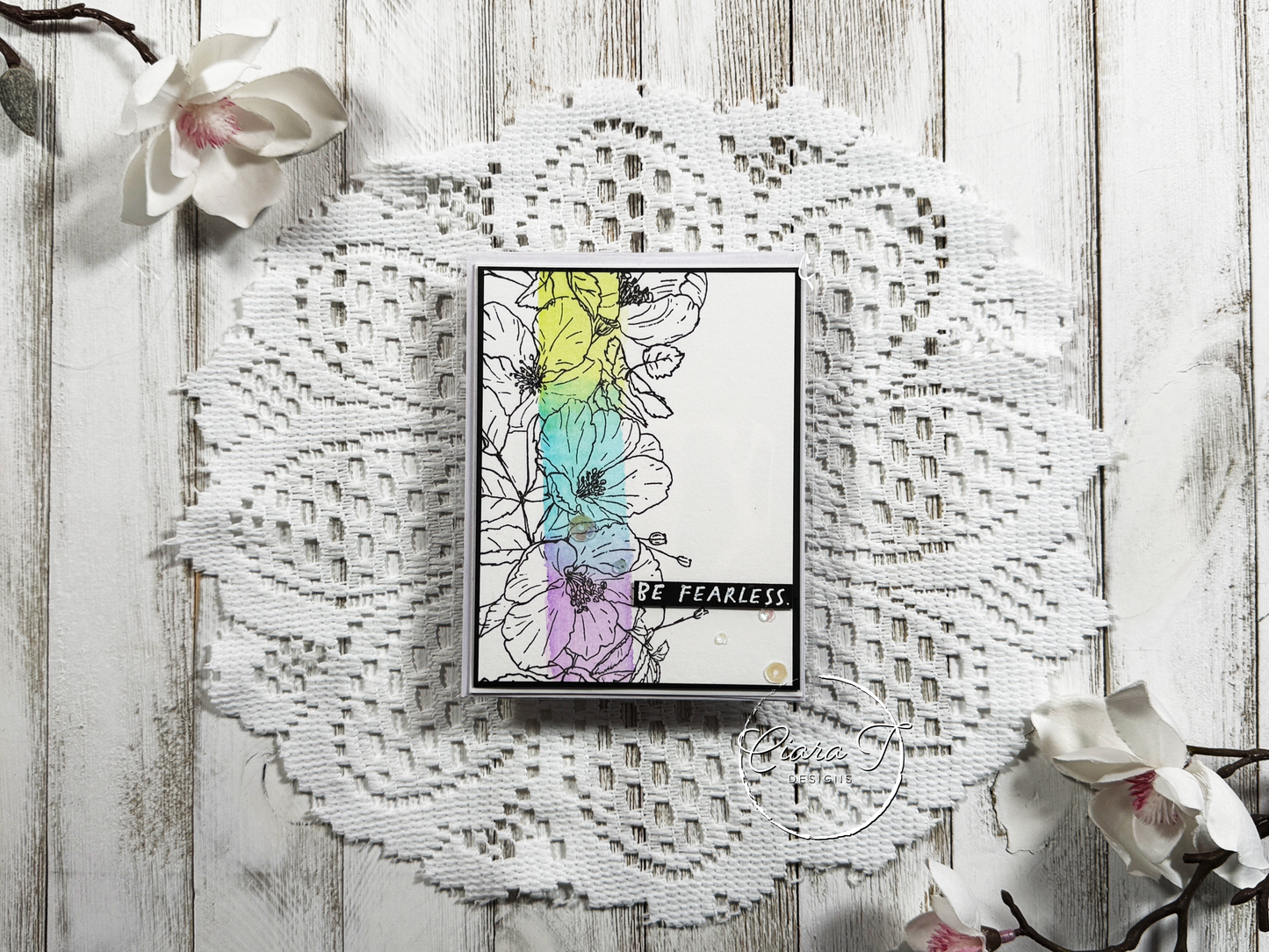 Cool Watercolour Strip Inspirational Card