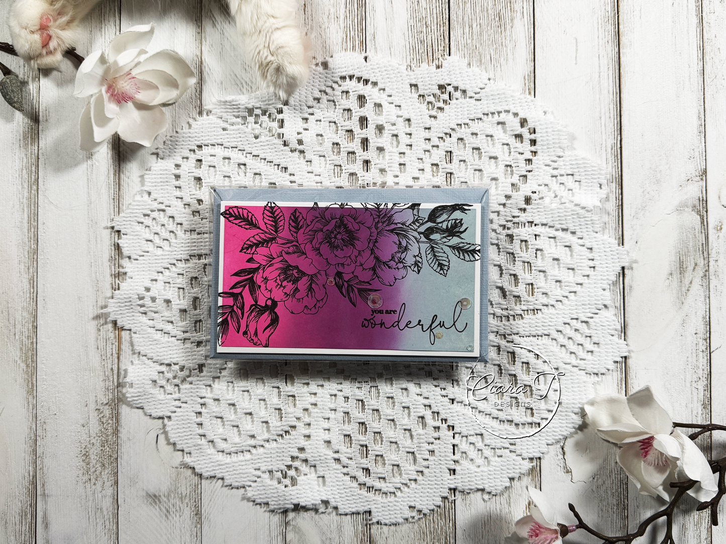 You are wonderful Inspirational Mini Slimline Card